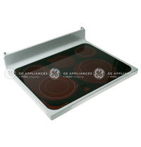 GE Range Rangetop Glass Assembly White WB62X26651 Front View