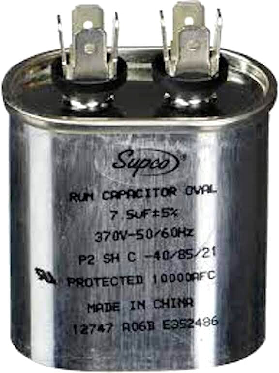 7.5 MFD 370V 50/60HZ Oval Condenser fan motor Capacitor for Carrier 54075