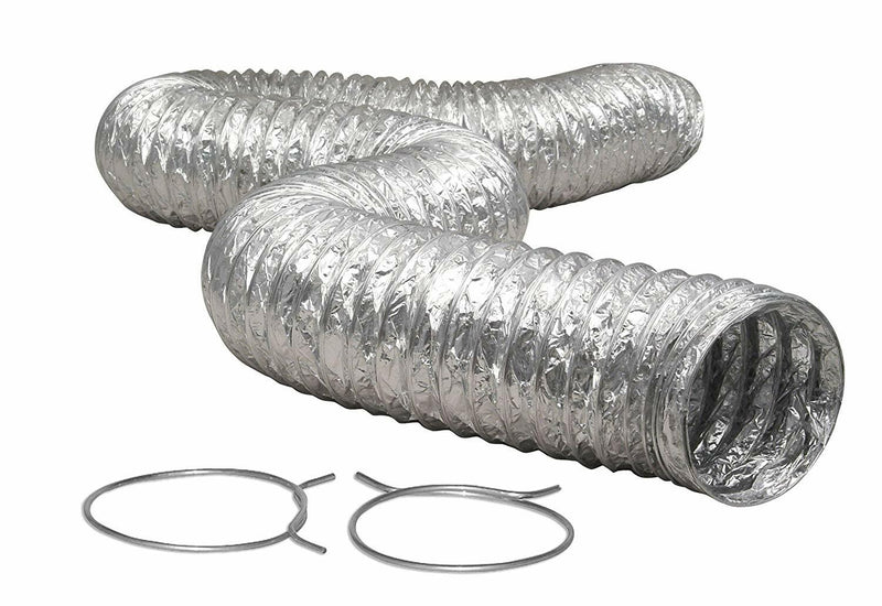 Proflex BTD48 Fire Resistant Dryer Vent Duct 4 in OD X 8 Ft L, Aluminum