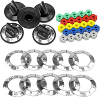 KN002 Universal Electric Range Oven Knob Handle Kit Color Black