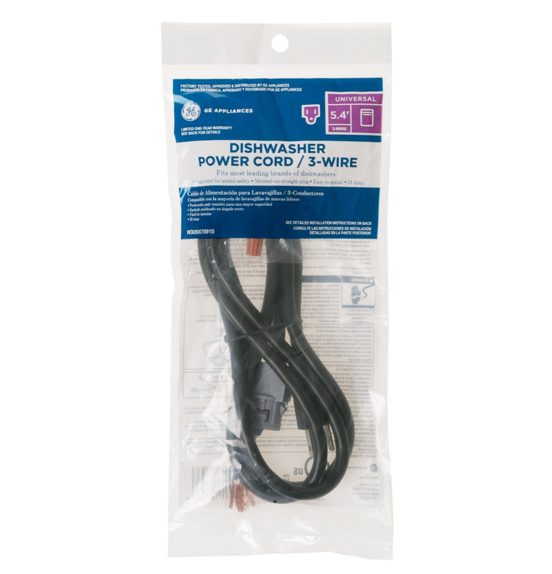 GE Universal 3-wire dishwasher power cord 5.4ft NEW WX09X70910 Fits W11365014