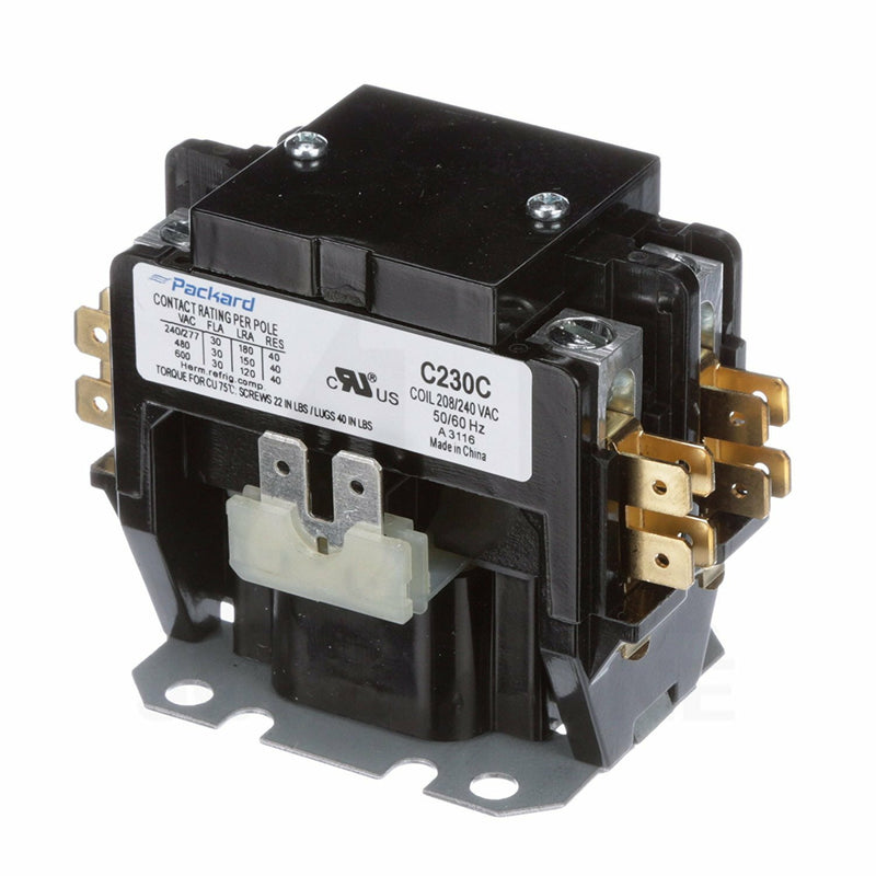 ✅OEM Packard C230C 2 Pole 30 Amp Contactor 208/240 Volt Coil