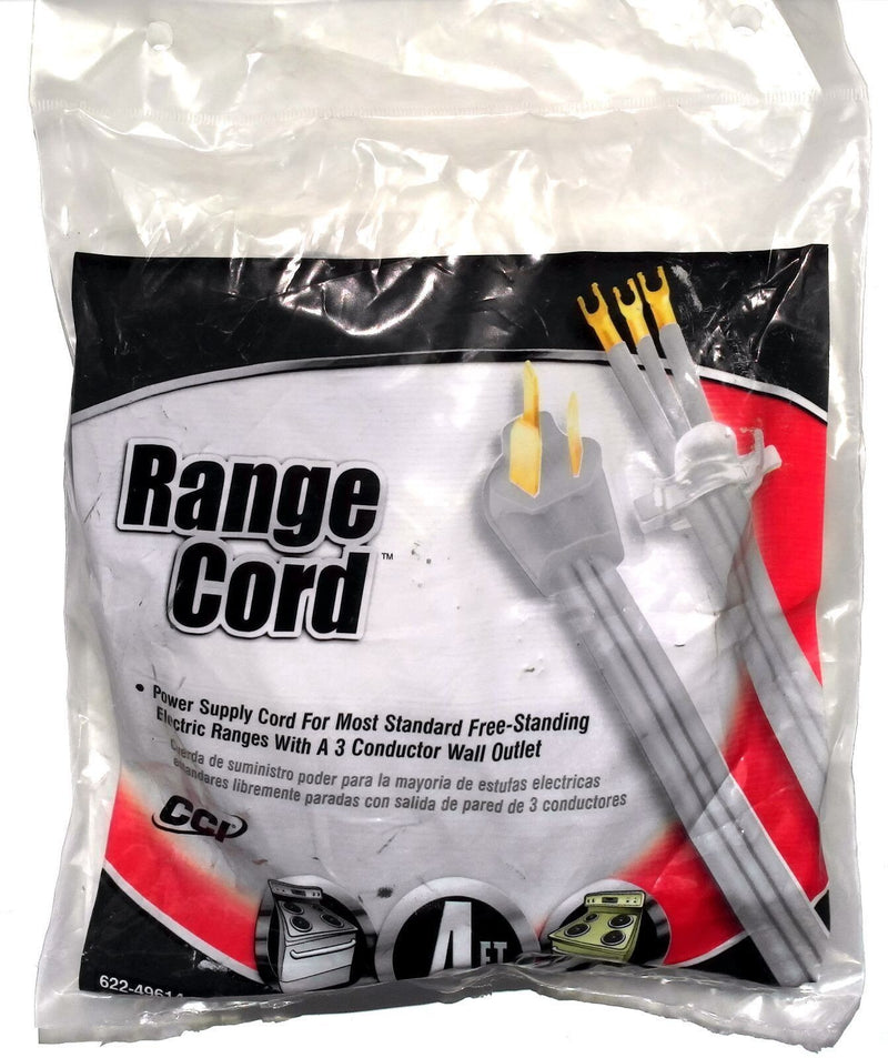 Coleman Cable 622-49614 Power Supply 4 ft Range Cord for 3 Conductor Wall Outlet
