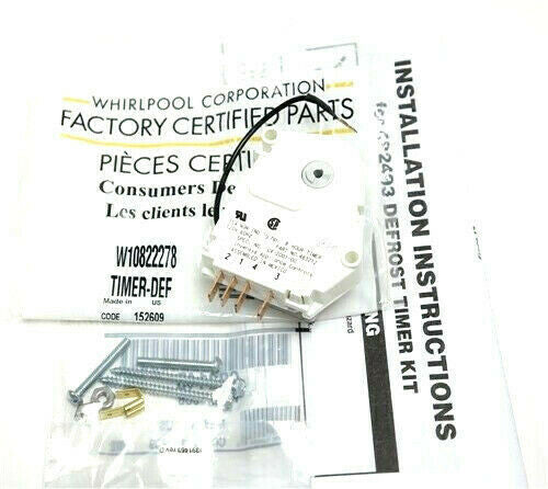 ✅OEM Whirlpool W10822278 Refrigerator Defrost Timer 8hr 20min AP5985208