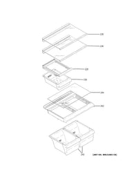 OEM GE WR72X31124 Refrigerator Snack Pan Rail #229