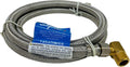 Washing Machine Inlet Hose 3/8 in. Compression x 3/4 Elbow 72 in. Stainless Steel_1406EDWSS