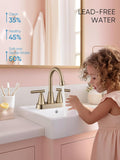Brushed Gold Bathroom Faucets, 4-Inch Bathroom Sink Faucet, Gold