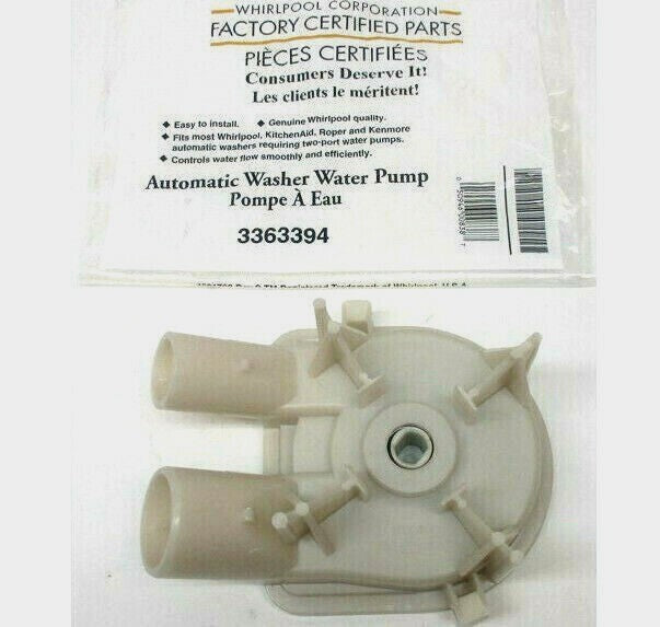 Authentic Whirlpool WP3363394 3363394 Washer Pump