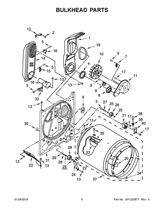 OEM Whirlpool W10512946 Dryer Support Roller Tri-Ring Washer