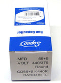 SUPCO CD55+5X440R 440V 55/5 MFD Compressor & Condenser Motor Capacitor PRCFD555