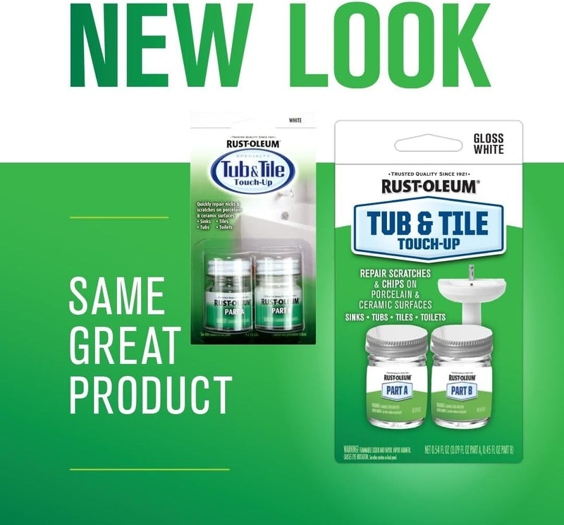 Rust-Oleum Tub & Tile Paint Specialty Kit Tub and Tile Touch Up, White 2 Pcs Set