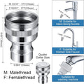 Dishwasher Faucet Adapter 15/16-27 Male 55/64-27 Famale 2-Pack