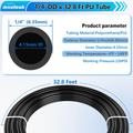 1/4" Air Line Tubing Kit 32.8FT PU Tube with Push Connect Fittings 15PCS