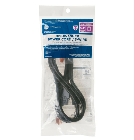 ✅OEM GE WX09X70910 Universal 3-Wire Dishwasher Power Cord 5' 4" Long PDWF200P00