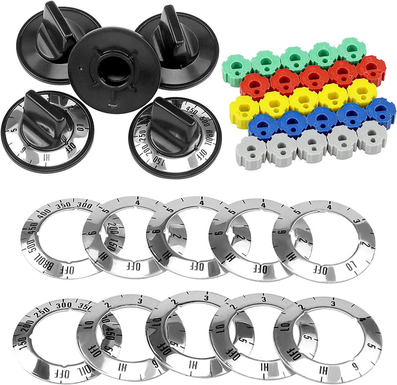 KN002 Universal Electric Range Oven Knob Handle Kit Color Black