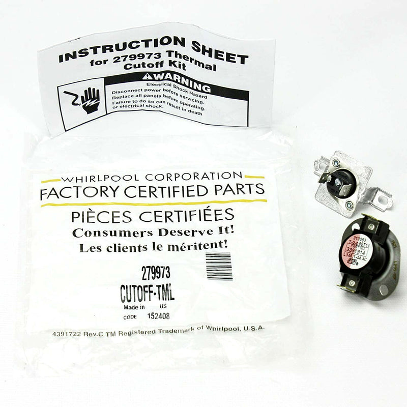 ✅OEM Whirlpool 279973 Dryer Thermal Cut Off Kit