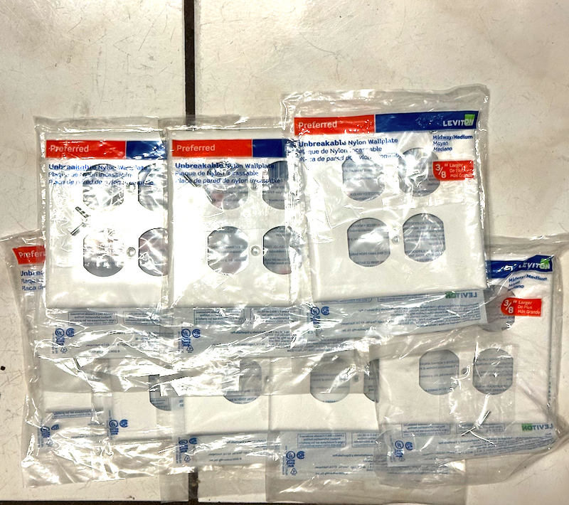 2-Gang White Duplex Outlet/Receptacle Nylon Midway/Midsize Wall Plate (7-Pack)
