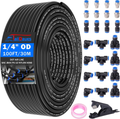 1/4" Air Line Tubing Kit 100FT Nylon Hose Quick Connect Fittings 27PCS