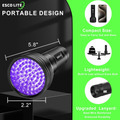 UV Flashlight Black Light for Dog Urine, Pet Stains and Bed Bug, 51 LED 395 Nm