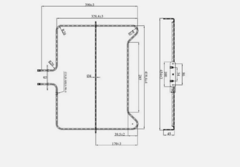 GENUINE BAUMATIC  OVEN BOTTOM ELEMENT 606049 BAF91EG,BAF92EG,BAF91.1EG