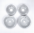 Authentic Whirlpool Burner Drip Pan Set Grey 2-6" 2-8" W10291024