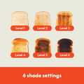 2 Slice Slim Toaster Long Slot 6 Shade Settings Auto Shutoff Oatmilk