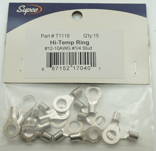 12-10 AWG ¼"stud 17/64" I.D. 15 Pieces Terminal Connector Supco T1118