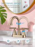 Brushed Gold Bathroom Faucets, 4-Inch Bathroom Sink Faucet, Gold