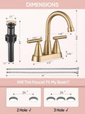 Brushed Gold Bathroom Faucets, 4-Inch Bathroom Sink Faucet, Gold