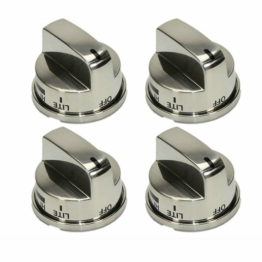 4PACK Knob for LG Range Burner SS Brushed Nickle AP4447911 PS3534129 EBZ37189611