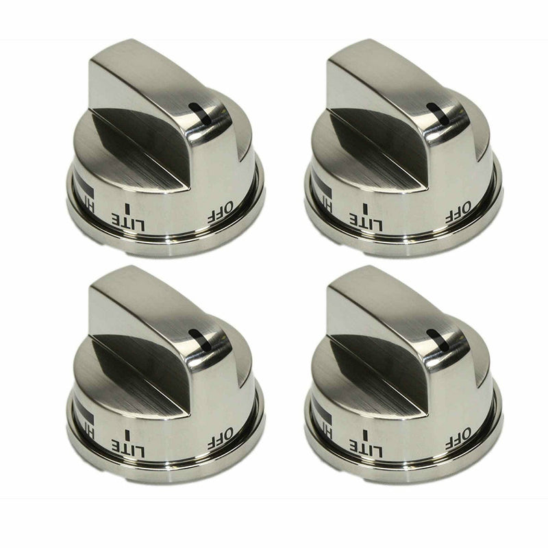 4PACK Knob for LG Range Burner SS Brushed Nickle AP4447911 PS3534129 EBZ37189611