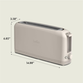 2 Slice Slim Toaster Long Slot 6 Shade Settings Auto Shutoff Oatmilk