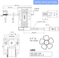 Universal Bathroom Vent Fan Motor Kit Nutone Broan 50CFM 120V 3000RPM