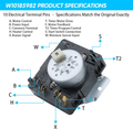 Dryer Timer for WPW10185982 WED4800XQ0 WED4815EW1 WED4916FW0 MEDC215EW1