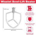 Stainless Steel Flat Beater for KitchenAid 5QT 6QT Mixer K5 K5SS KP26 Heavy Duty