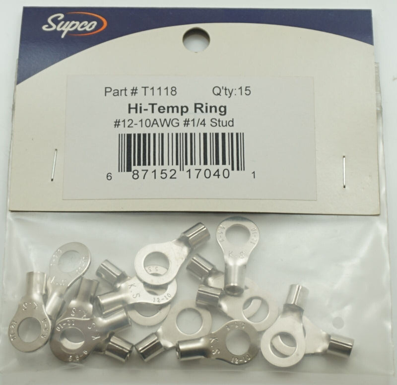 12-10 AWG ¼"stud 17/64" I.D. 15 Pieces Terminal Connector Supco T1118