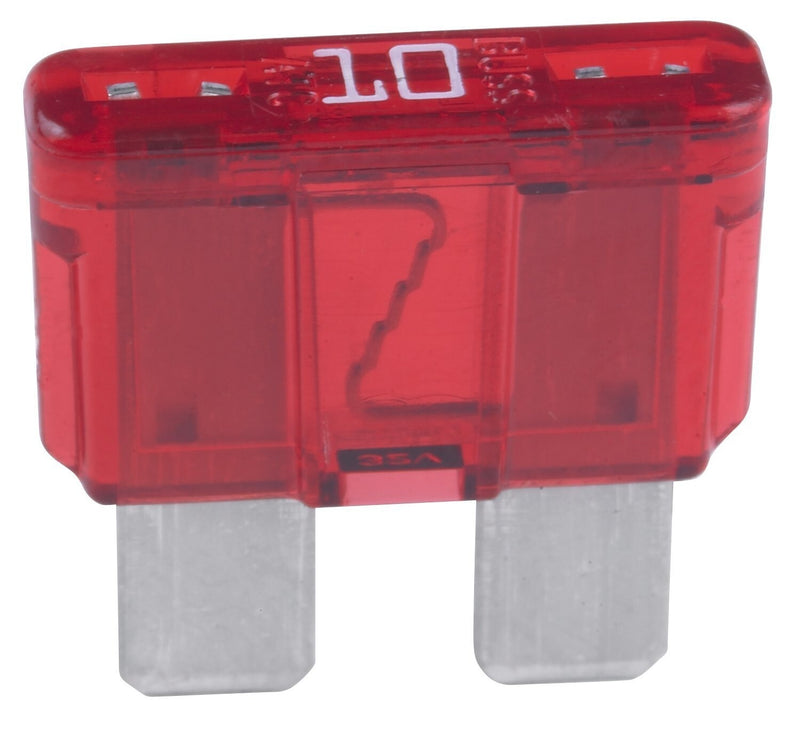 ATC-10 Fuse Automotive Fast Acting 10A 19.1x19.3x5.25 mm Plastic-Red Blade 32VDC