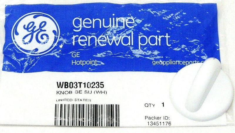 ✅OEM GE WB03T10235 AP3883020 Range Surface Burner Knob White