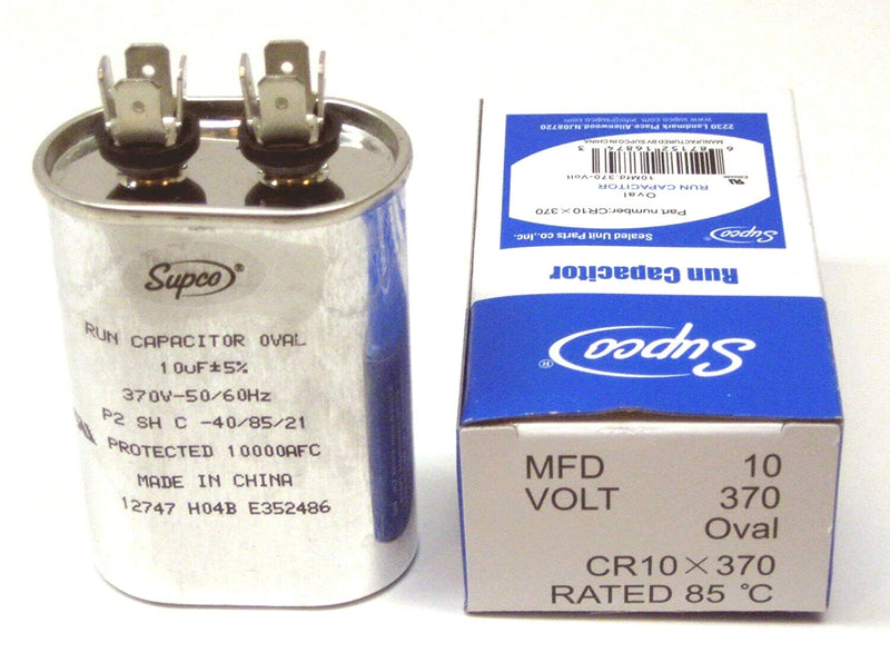 CR10X370 Run Capacitor Oval 10 Mfd. 370 Volt