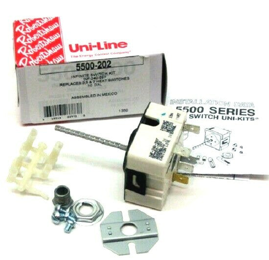 ✅OEM Robertshaw 5500-202 Infinite Switch Control 240 Volt for Electric Burner
