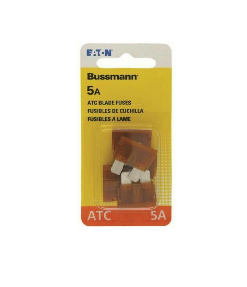 Bussmann BP/ATC-5-RP Plastic 5A 1kA 32V dc Tan Blade Fuse 3/4''  5PK