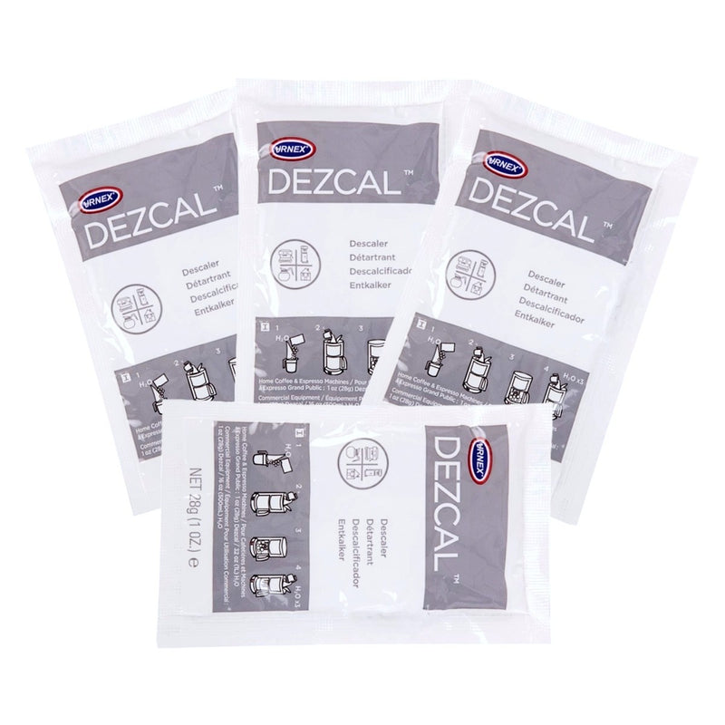 URNEX DEZCAL COFFEE & ESPRESSO MACHINE DESCALER 4 PACK 1oz