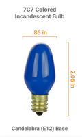 7W Volts 130V Cone shape E12 7C7 Base Bulb WE04X10045, WE4X10045 (Blue)