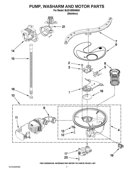 WPW10320512 Whirlpool Lower Spray Arm OEM WPW10320512