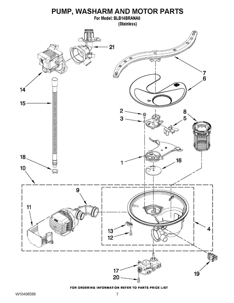 WPW10320512 Whirlpool Lower Spray Arm OEM WPW10320512