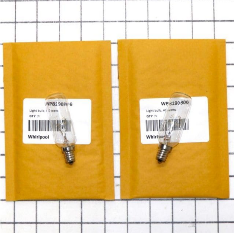 2 PACK Whirlpool Range Hood Bulb-Light WP8190806 W10313842