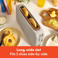2 Slice Slim Toaster Long Slot 6 Shade Settings Auto Shutoff Oatmilk