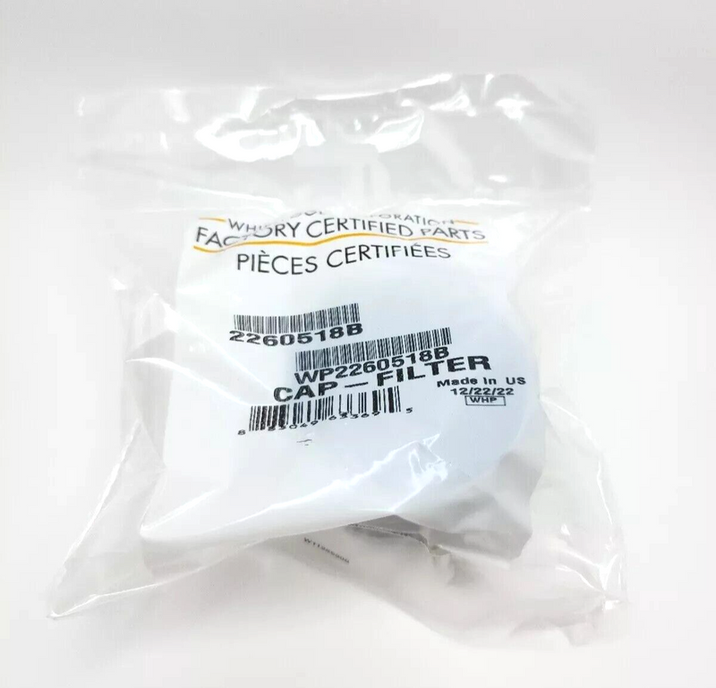 Genuine OEM Whirlpool Refrigerator Water Filter Cap WP2260518B New