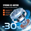 6" Inline Duct Fan, 402 CFM with Temp Humidity Controller EC Motor, Quiet