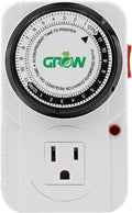 GROW1 120v Analog Timer Single Outlet 24 Hour Grounded Lamp Grow light Quality